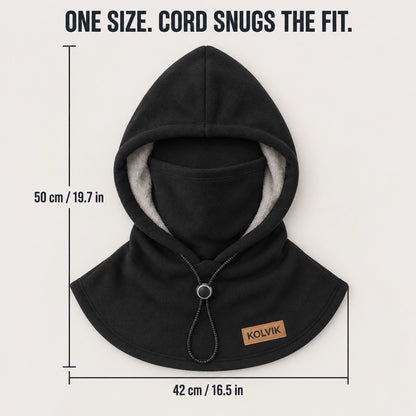 Kolvik hood measuring 50 cm by 42 cm laid flat, one size